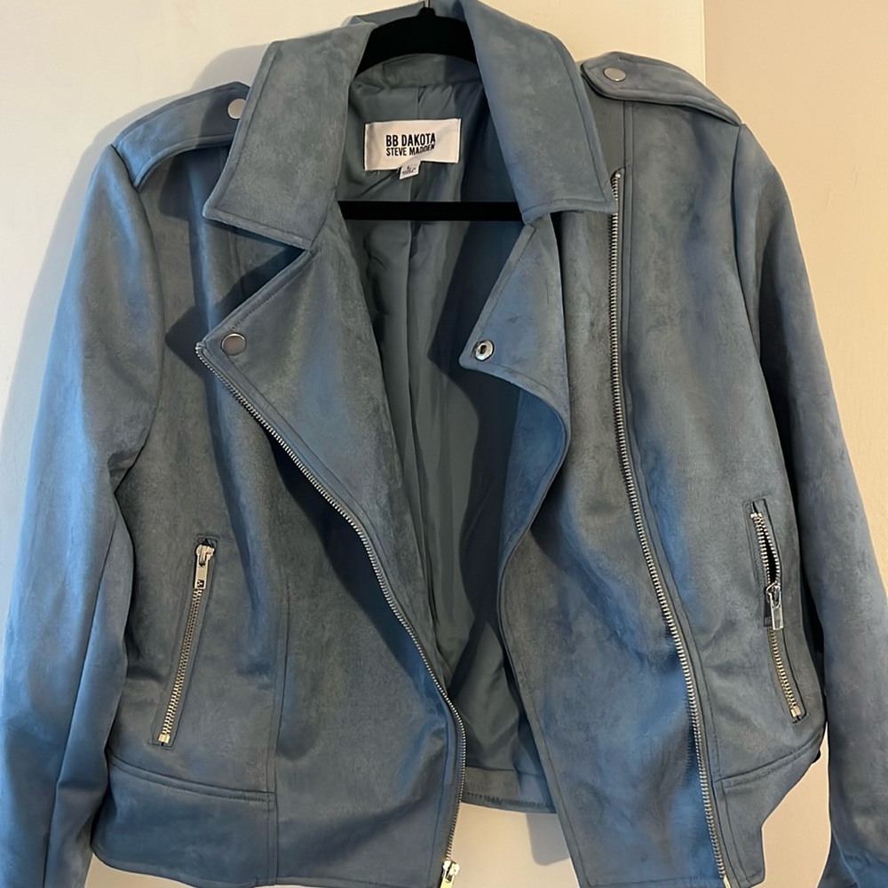 Steve madden faux suede moto jacket L